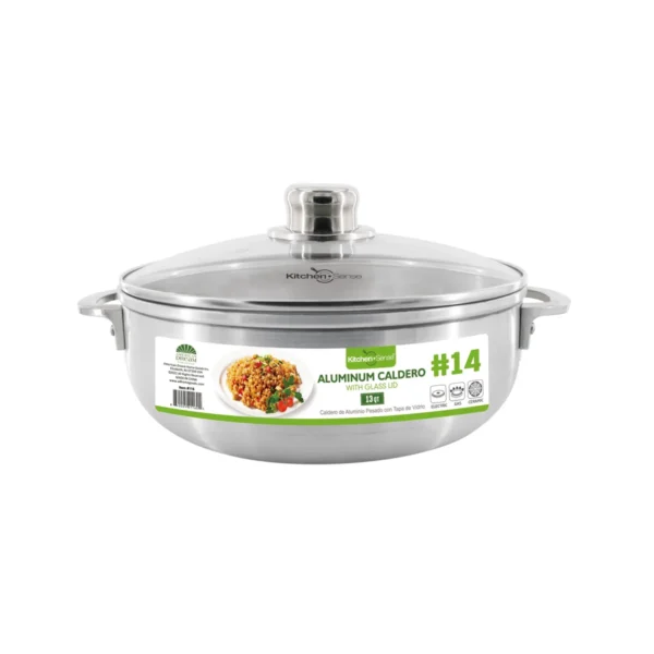 #14 - 13Qt Aluminum Caldero with Glass Lid (6)