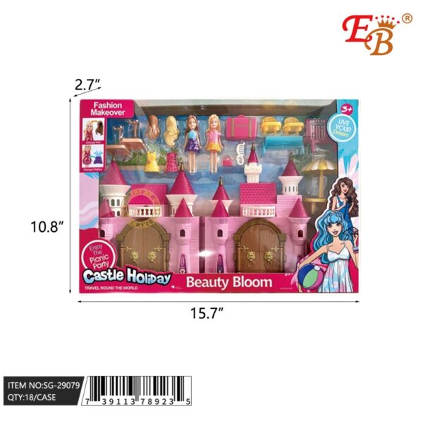 16"X11"CASTLE WITH LIGHT AND MUSIC 18/2/9PCS/CS