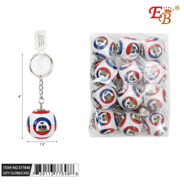 4" HAITI SOCCERBALL KEYCHAIN