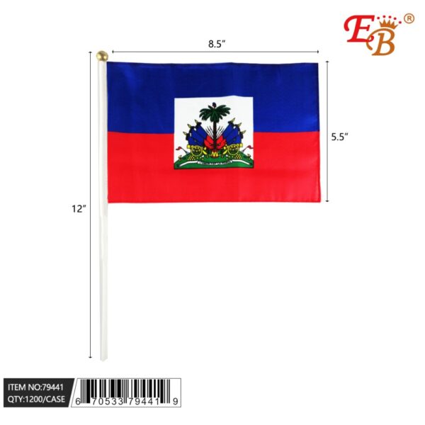 5.5"X8.5" HAITI HAND FLAG 1200PCS 100DZ/CS