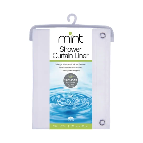 6 Gauge White PEVA Shower Curtain Liner (12)