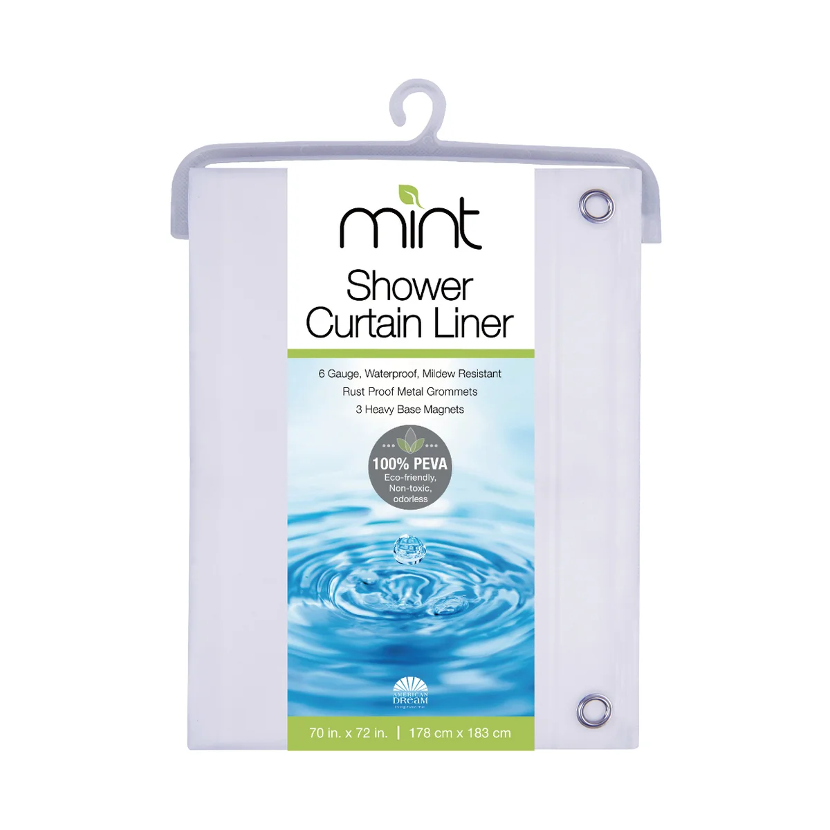 6 Gauge White PEVA Shower Curtain Liner (12)