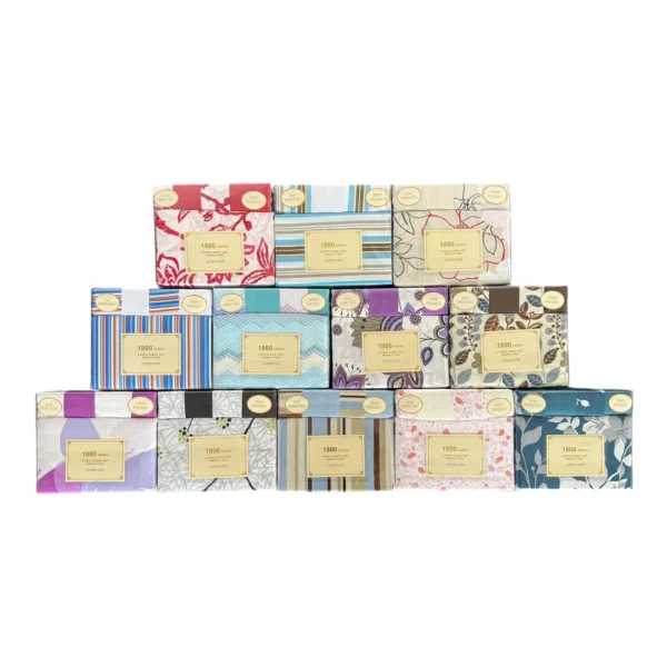 6 PCS KING BED SHEETS PRINTED 70GSM 12/BOX