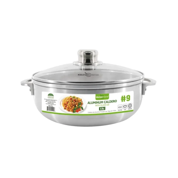 #9 - 6.9Qt Aluminum Caldero with Glass Lid (6)