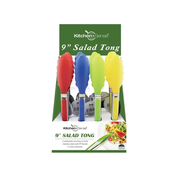 9 Nylon Salad Tong PDQ Assorted Colors (48)