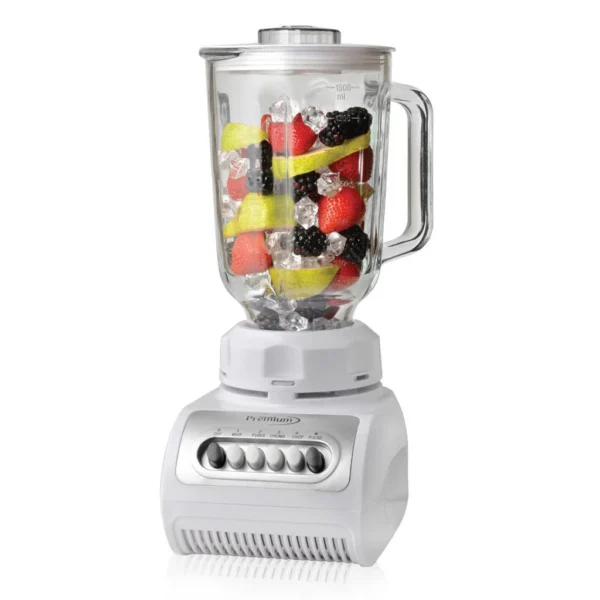 Premium PB324WHT Pulse Blender Glass Jar 4 Speed White