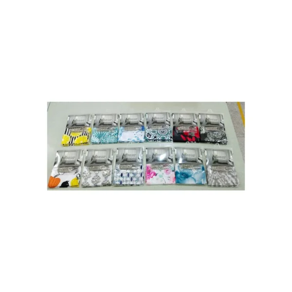 SHOWER CURTAIN WITH  HOOKS (71X71) 24PC/BOX -ASSORTED