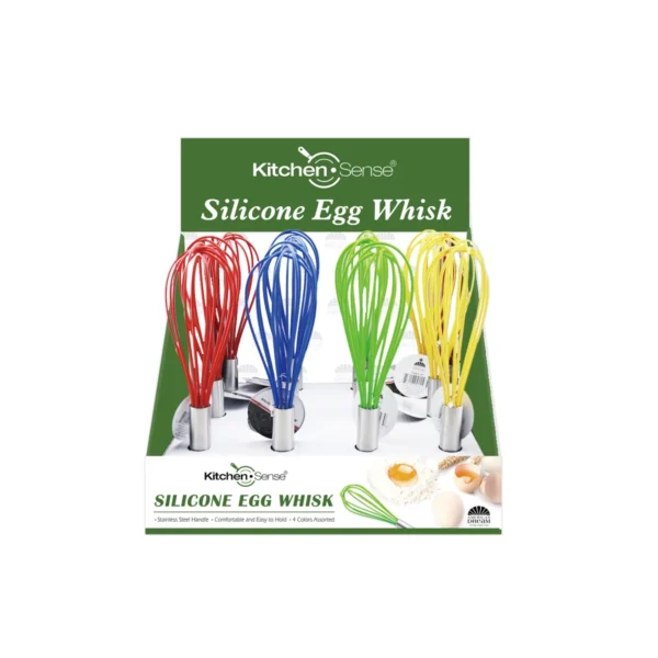 Silicone Egg Whisk PDQ Assorted Colors (48)