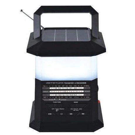 QFX R81 Solar Rechargeable Camping Light/ 3-Band Radio