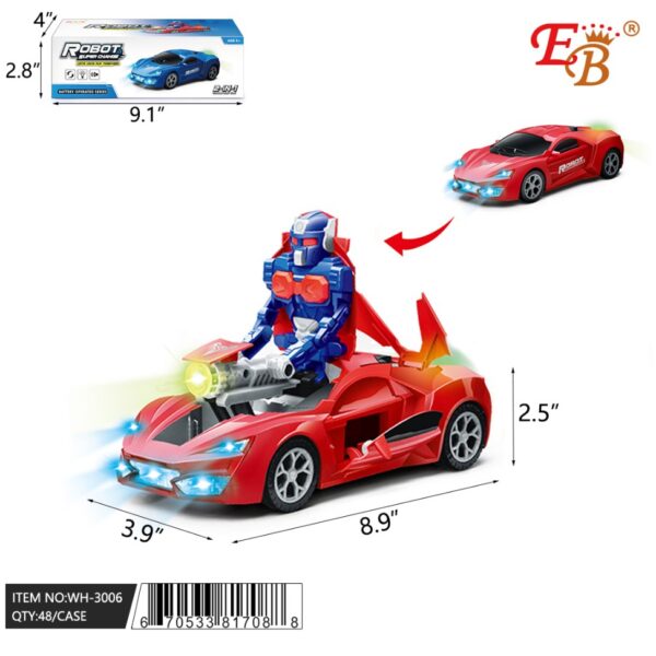 9" B/O TRANSFORM CAR 48/2/24PCS/CS