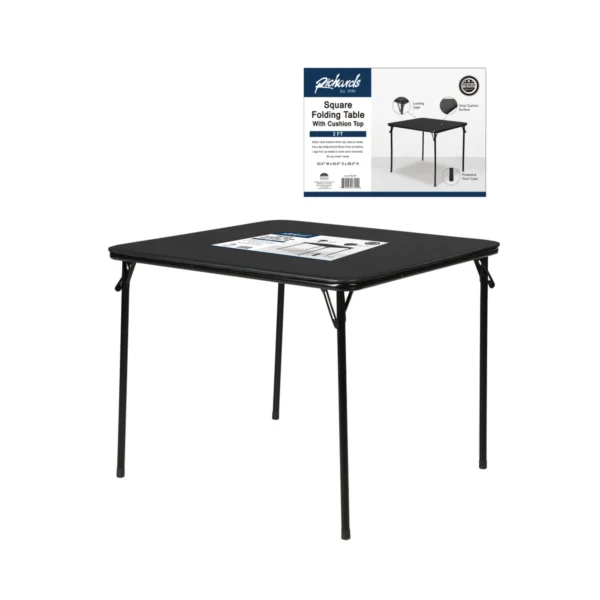 Black - 3Ft Square Folding Cushion Table (3)