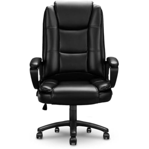 OFIKA Home Office Chair, 400LBS Big and Tall Computer Chair Heavy Duty Design, Ergonomic High Back Cushion Lumbar Back Support, Adjustable Executive Leather with Armrest