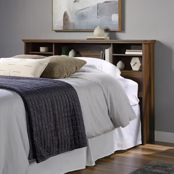 SAUDER RIVER RANCH FULL-QUENN HEAD BOARD WITH BOX SPRING , QUEEN MATTRESS