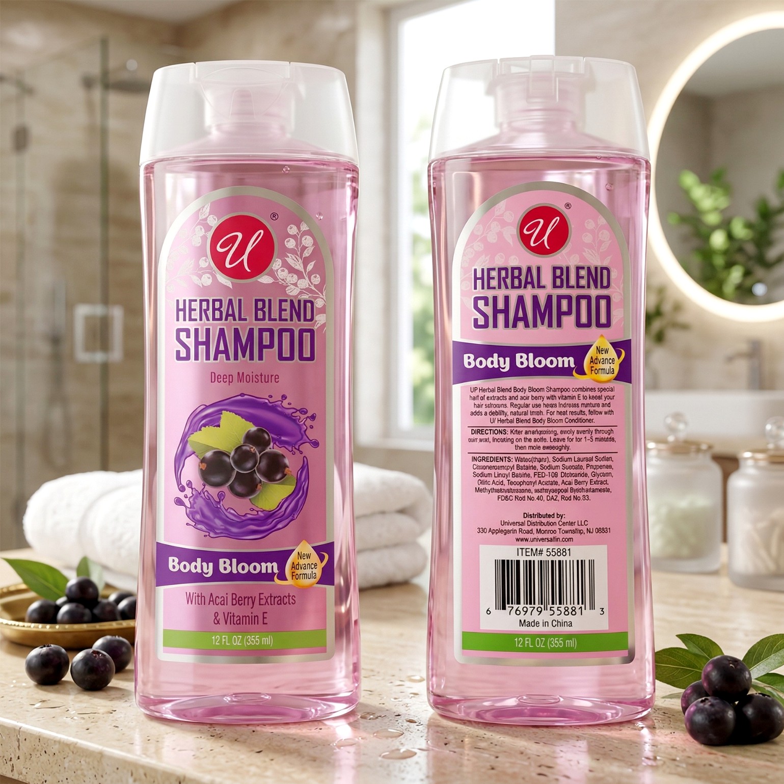 12oz HERBAL SHAMPOO BODY BLOOM -12