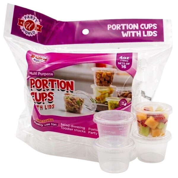 4OZ PORTION CUP WITH LID IN BAG 16CT-48