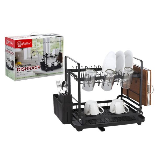 DISH RACK DOUBLE TIER MATT BLACK-6