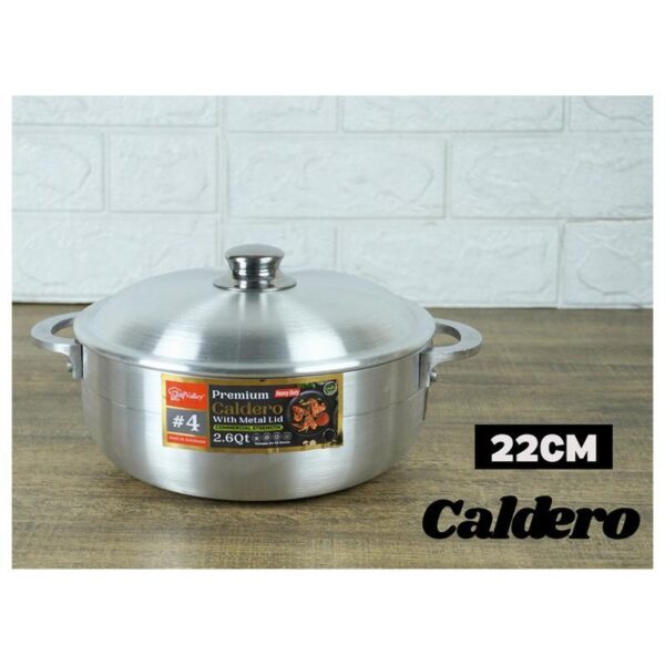 HEAVY DUTY ALUMINUM CALDERO #4 WITH METAL LID-6