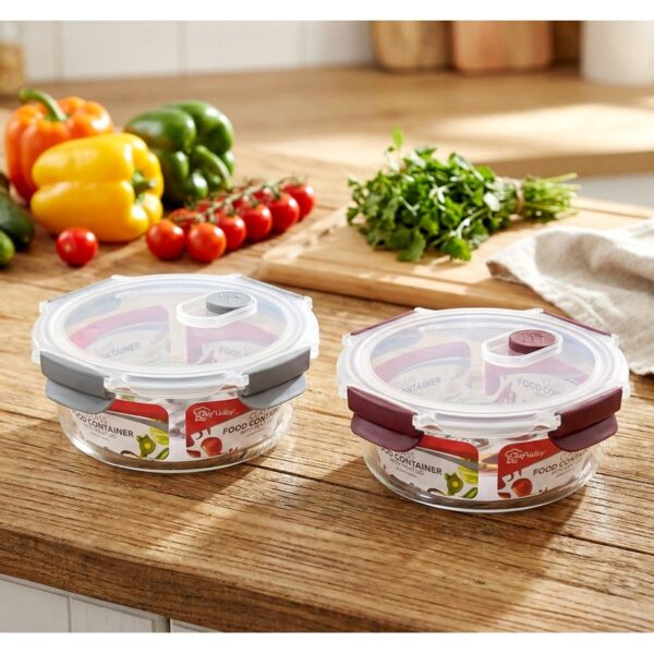 ROUND GLAS FOODCONTNRW/VENT LID32.1OZ-12