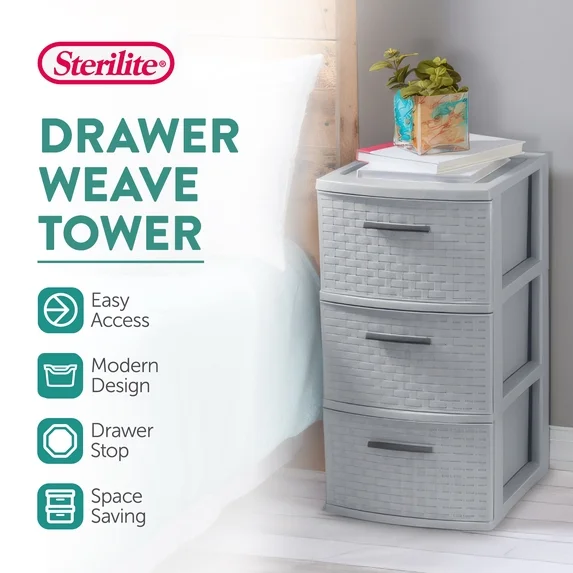 3 DRAWER WEAVE TOWER-CEMENT - 2