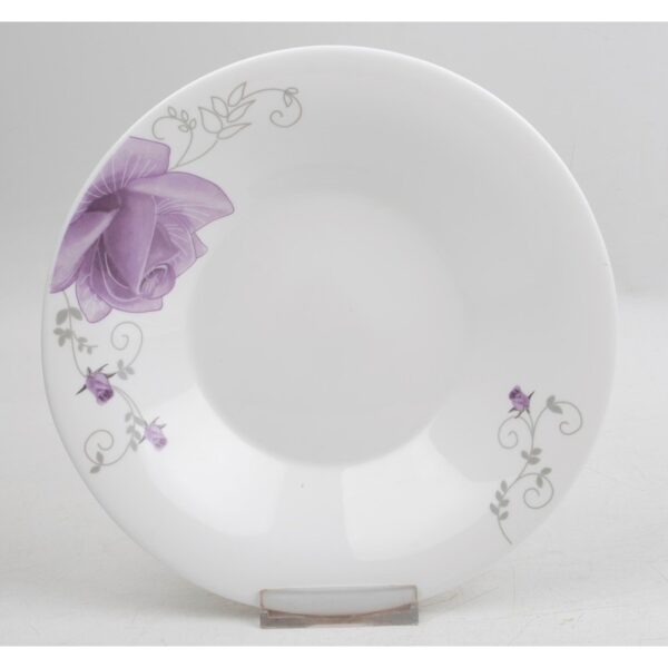 8.5" OPAL GLASS ROUND SOUP PLATE PRINTED DESIGN-24