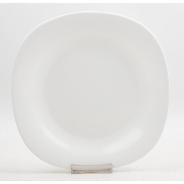 8.5" OPAL GLASS SQUARE FLAT PLATE WHITE - 24