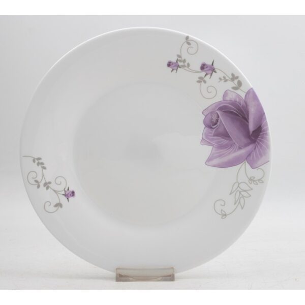 9" OPAL GLASS ROUND FLAT PLATE PRINTED DESIGN -24