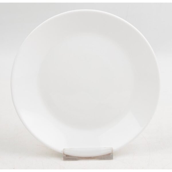 9.5"OPAL GLASS ROUND FLAT PLATE WHITE - 24