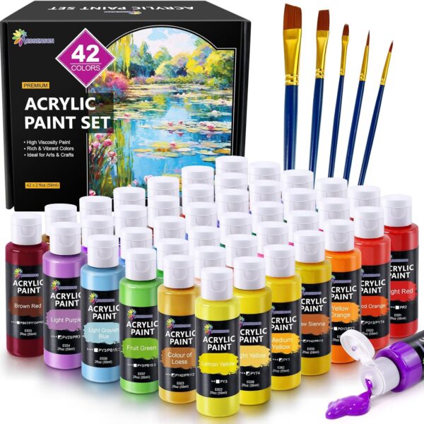 ACRYLIC PAINT BOTTLE 2 OZ 40 ASST COLORS