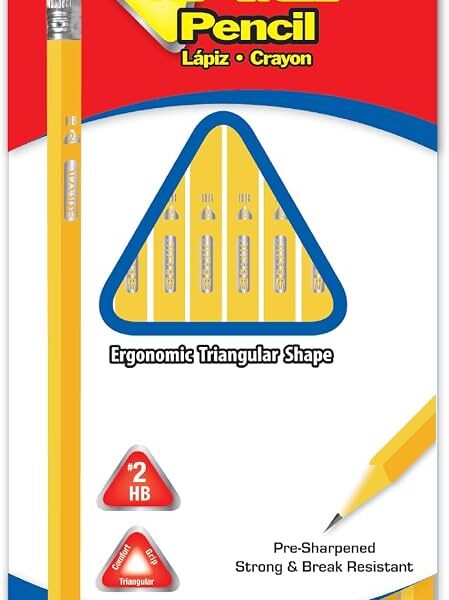 BAZIC #2 TRIANGLE YELLOW PENCIL 12CT