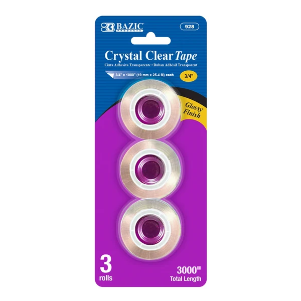 BAZIC TAPE REFILL 3 PC 3/4 X 1000" TRANSPARENT
