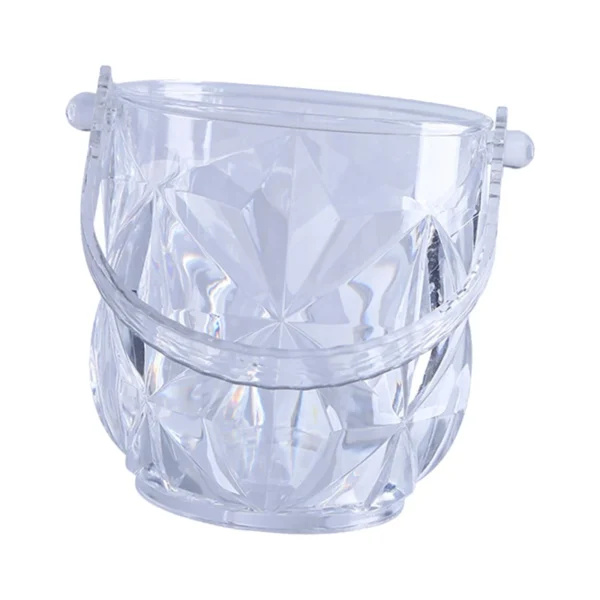 CLEAR ICE BUCKET WITH FOLDING HANDLE 42OZ CRYSTAL LOOK