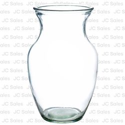 GLASS GINGER VASE 8" CLEAR HC25058