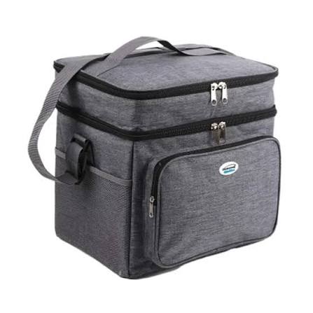 LUNCH BAG/COOLER 24-CAN W/ HARD CASE GREY