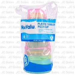NUVALU PLASTIC TUMBLER CUP 5PC 16 OZ ASST CLR