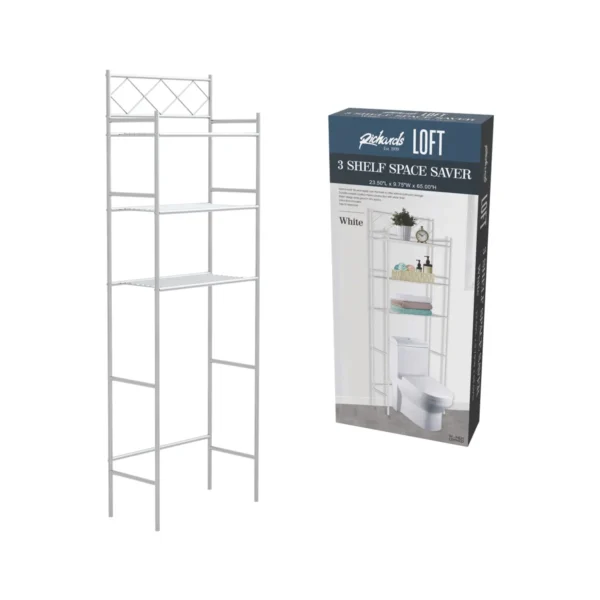 White - 3 Shelf Over-the-Toilet Space Saver (6)