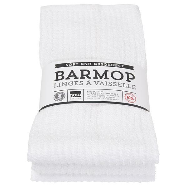 BAR MOPS 3PK 12" X 12" WHITE COLOR #MH-01