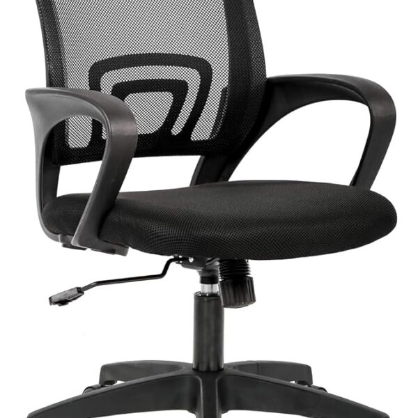 BestOffice Ergonomic Office Chair | Mid-Back Swivel Desk Chair | Black