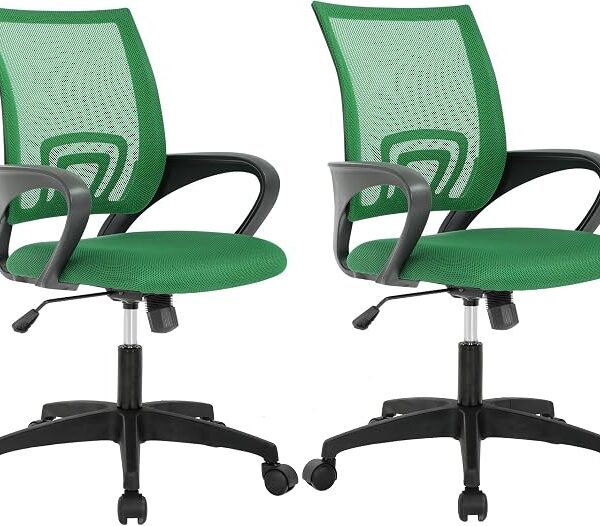 BestOffice Home Office Chair Ergonomic Desk Chair Mesh Computer Chair with Lumbar Support Armrest Executive Rolling Swivel Adjustable Mid Back Task Chair,Green